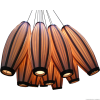 Cotton lamp gemaakt uit stroken tulipwood en walnoot houten fineer - decoratieve verlichting met uitstraling